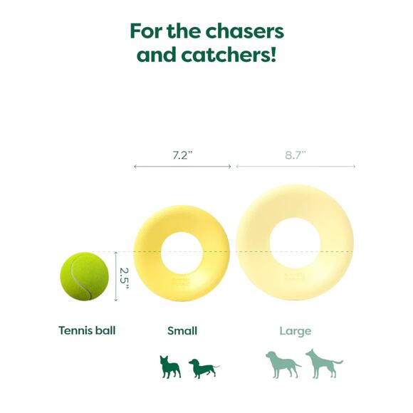 Earth Rated Large Fly Disc Dog Toy Yellow Tough Chew Frisbee Floating Fetch Toss - Picture 3 of 7